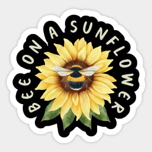 Bee On A Sunflower Sticker